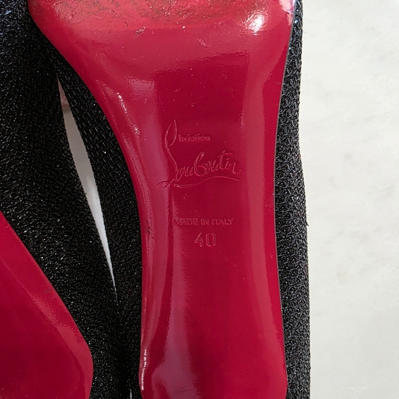 christian louboutin anemosea 85 glitter diams SZ 40 Fits A Size 8 Or 8 1/2 - Picture 11 of 14